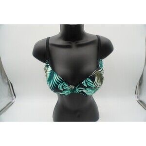 Victoria Secret Pink Brand Tropical Print Palm Leaf Design Padded Bra Size 34D